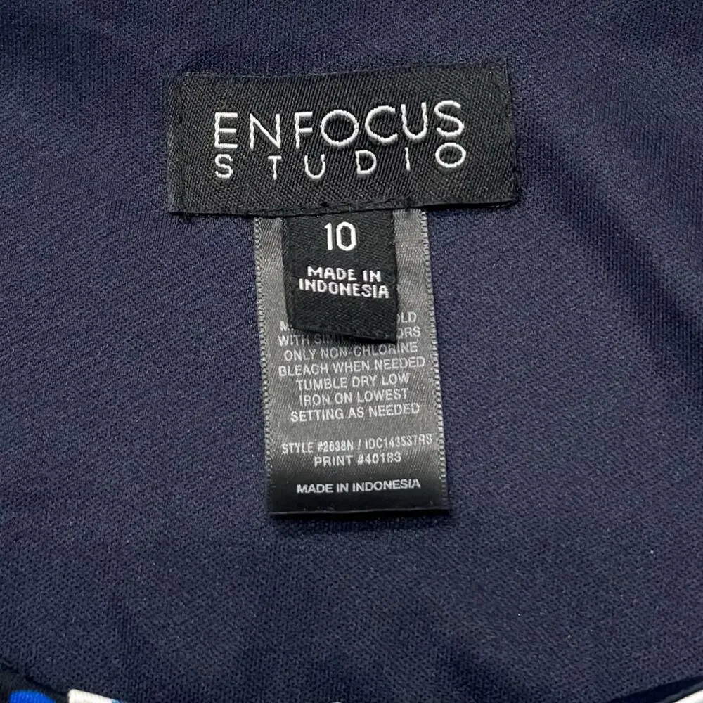 Enfocus Studio Blue Geometric Maxi Sheath Dress Size 10 - Picture 8 of 9